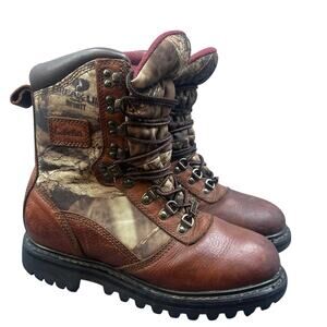 Cabela’s Women’s Hunting Boots 5M Brown Camo Leather Thinsulate Ultra Insulated